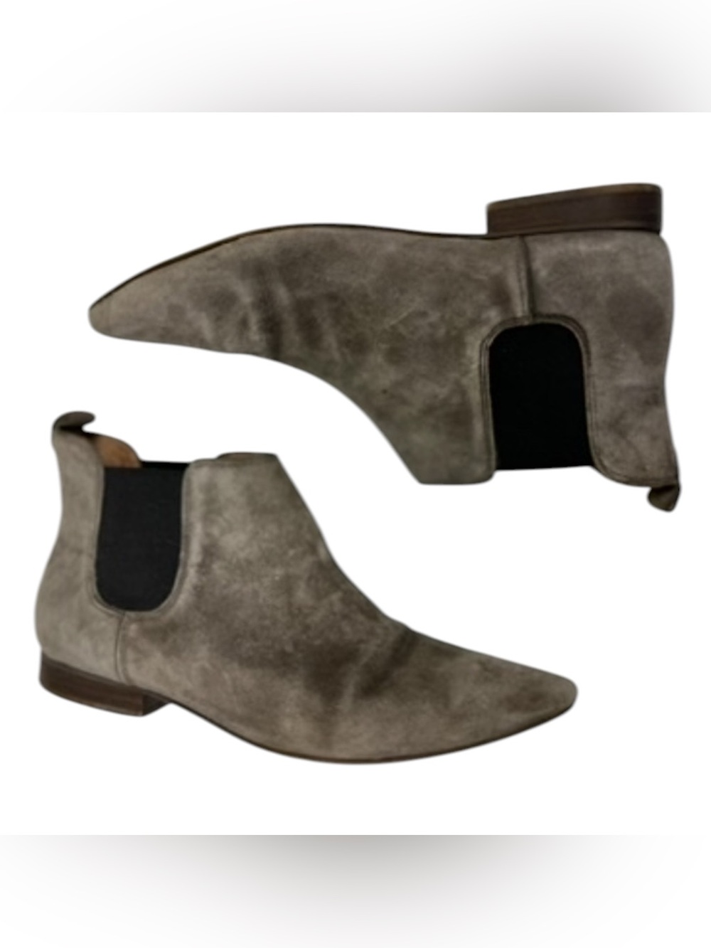 Madewell Gray Suede Chelsea Ankle Boots